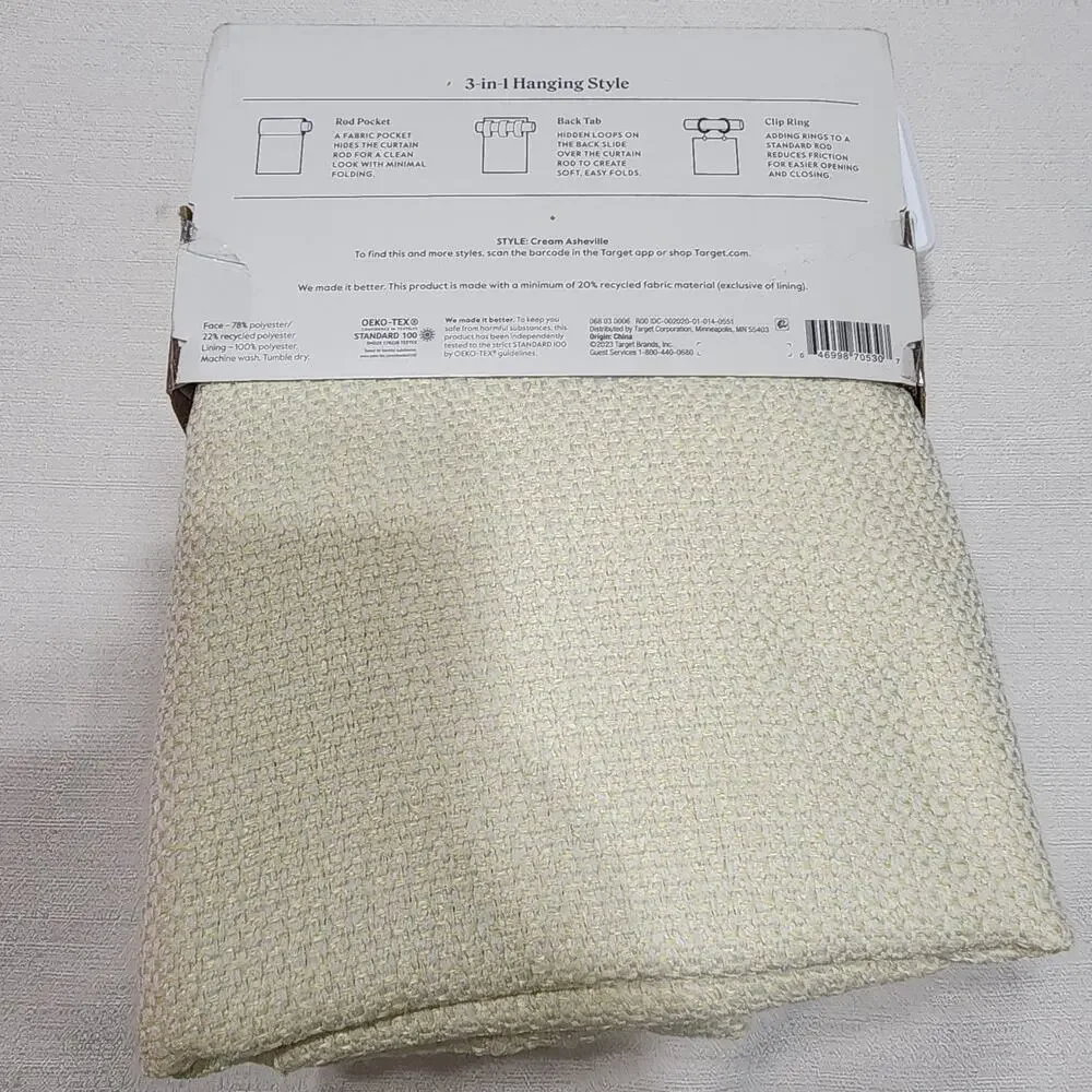 Threshold blackout curtain L 50'' x W 63'' cream Asheville